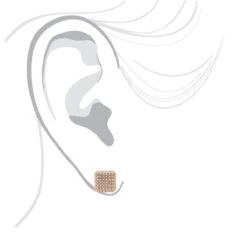 Pave Diamond Stud Earrings Under 300 - 10K White Gold Square Studs 0.33ct -H'Hen Sale Store diamond stud earrings under 300 10k gold studs 029ct bodro