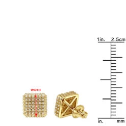 Pave Diamond Stud Earrings Under 300 - 10K White Gold Square Studs 0.33ct -H'Hen Sale Store diamond stud earrings under 300 10k gold studs 029ct rulerye