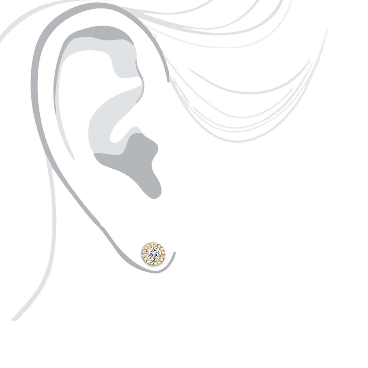 Halo Diamond Studs 14K White Gold Cluster Diamond Stud Earrings .70ct 7 Halo Diamond Studs 14K White Gold Cluster Diamond Stud Earrings .70ct - Image 5