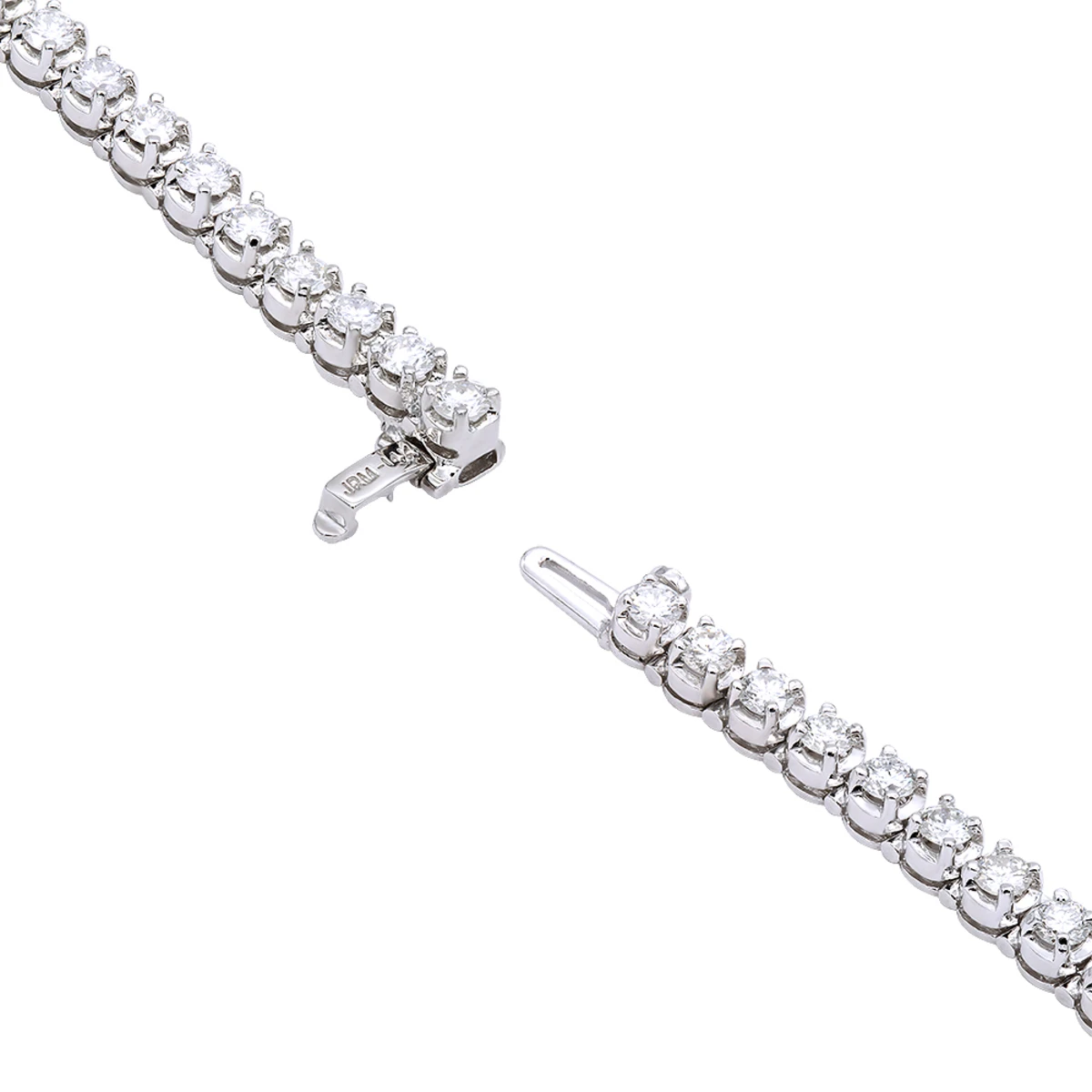 Diamond Tennis Bracelet 5.50ct - 14K White Gold Round Prong 6 Diamond Tennis Bracelet 5.50ct - 14K White Gold Round Prong - Image 4
