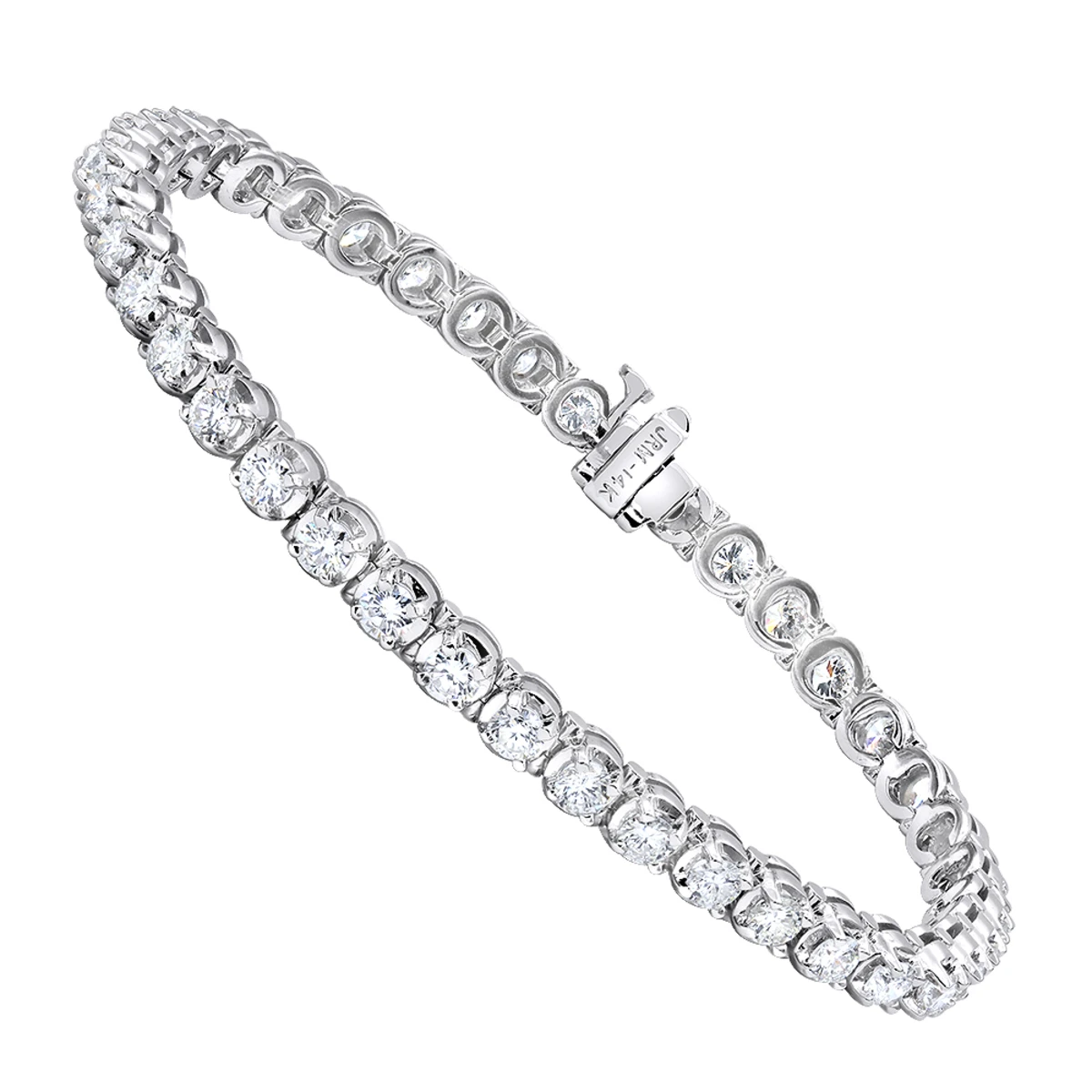 Diamond Tennis Bracelet 5.50ct - 14K White Gold Round Prong 3 Diamond Tennis Bracelet 5.50ct - 14K White Gold Round Prong