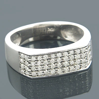 Diamond Wedding Bands 10K White Gold Diamond Wedding Band 0.68ct 3 Diamond Wedding Bands 10K White Gold Diamond Wedding Band 0.68ct