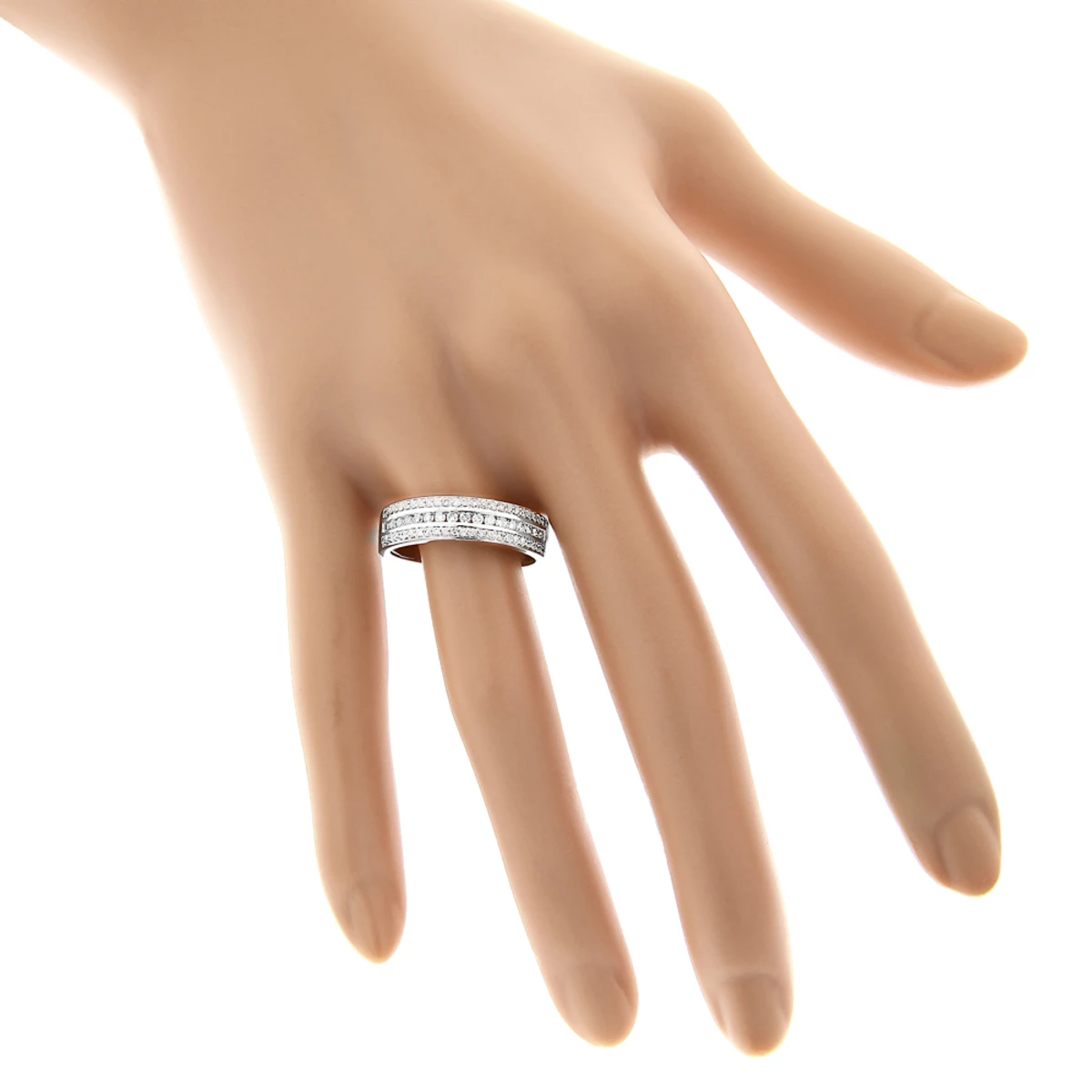 Diamond Wedding Bands 14K White Gold Designer Diamond Ring 0.5ct 7 Diamond Wedding Bands 14K White Gold Designer Diamond Ring 0.5ct - Image 5