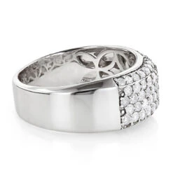 Diamond Wedding Bands 14K White Gold Designer Diamond Band 1.59ct -H'Hen Sale Store diamond wedding bands 14k designer diamond band 159ct p 6516 backwh