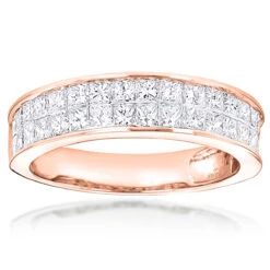 2 Carat Princess Cut Invisible Set Diamond 14K White Gold Wedding Band -H'Hen Sale Store diamond wedding rings 14k diamond wedding band 186 p 7038 ro