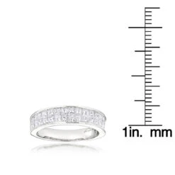 2 Carat Princess Cut Invisible Set Diamond 14K White Gold Wedding Band -H'Hen Sale Store diamond wedding rings 14k diamond wedding band 186 p 7038 rulerwh