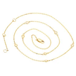 Diamonds By The Yard Ladies Necklace With Diamonds Solid 14K Yellow Gold 0.25ct -H'Hen Sale Store diamonds by the yard ladies necklace with diamonds solid 14k gold 025ct backye