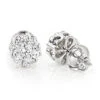 Discount Diamond Earrings In Sterling Silver 0.92ct Cluster Studs