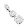 18K White Gold Double Cluster Diamond Pendant 0.49ct By Luccello
