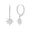 Drop Earrings Solid 14K White Gold Genuine Diamond Star Earrings Dangles For Women -H'Hen Sale Store drop earrings solid 14k gold genuine diamond star earrings dangles for women 000890 mainwh