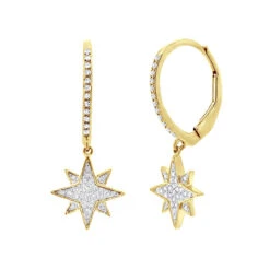 Drop Earrings Solid 14K White Gold Genuine Diamond Star Earrings Dangles For Women 6 Drop Earrings Solid 14K White Gold Genuine Diamond Star Earrings Dangles For Women -H'Hen Sale Store drop earrings solid 14k gold genuine diamond star earrings dangles for women 000890 ye
