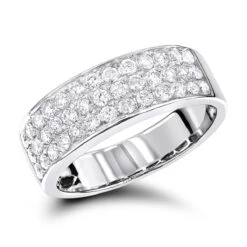 Elegant Diamond Wedding Bands By Luxurman 14K White Gold 0.85ct