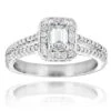 Emerald Cut Diamond Engagement Ring In Platinum 1.21ct Halo Design 2 Emerald Cut Diamond Engagement Ring In Platinum 1.21ct Halo Design -H'Hen Sale Store emerald cut diamond engagement ring in platinum 121ct halo design main