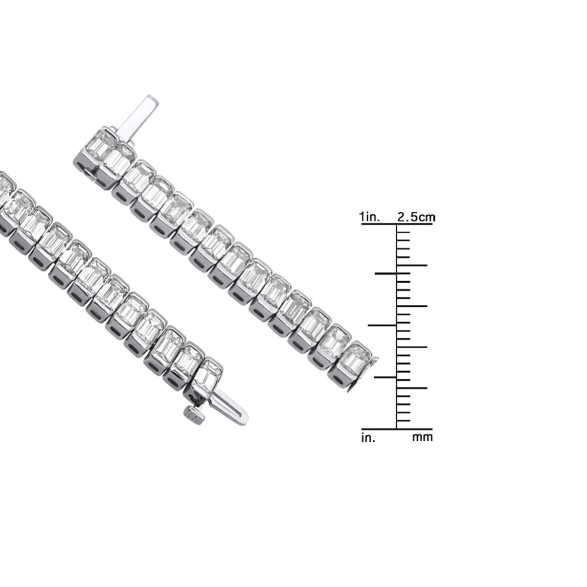 Emerald Cut Diamond Tennis Bracelet 16ct Platinum 6 Emerald Cut Diamond Tennis Bracelet 16ct Platinum - Image 4