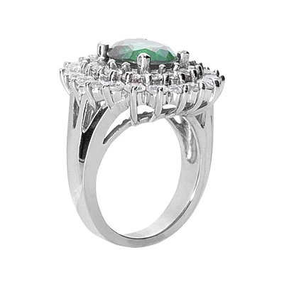 14K White Gold Ladies Gemstone Diamond & Emerald Ring 1.96ctd 3cte 5 14K White Gold Ladies Gemstone Diamond & Emerald Ring 1.96ctd 3cte - Image 3