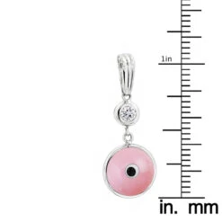 14K White Gold & Diamond Evil Eye Pendant Pink 0.10 11 14K White Gold & Diamond Evil Eye Pendant Pink 0.10 -H'Hen Sale Store evil eye jewelry 14k diamond evil eye pendant pink 010 p 6228 rulerwh