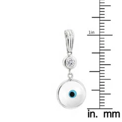 14K White Gold & Diamond White Evil Eye Pendant 0.10 -H'Hen Sale Store evil eye jewelry 14k diamond evil eye pendant white 10 p 6229 rulerwh