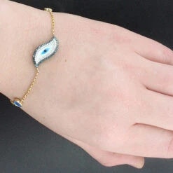 White Blue Diamond Evil Eye Bracelet -H'Hen Sale Store evil eye jewelry white blue diamond evil eye bracelet p 35839bod