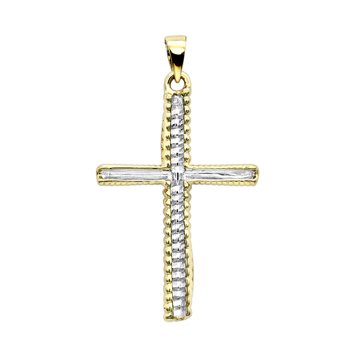 Fancy 14K Yellow Gold Diamond Cross Pendant For Women 0.15ct By Luxurman 6 Fancy 14K Yellow Gold Diamond Cross Pendant For Women 0.15ct By Luxurman - Image 4