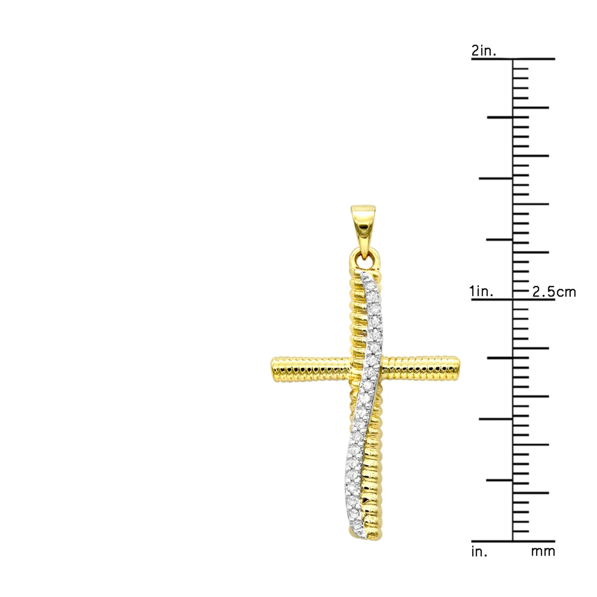 Fancy 14K Yellow Gold Diamond Cross Pendant For Women 0.15ct By Luxurman 8 Fancy 14K Yellow Gold Diamond Cross Pendant For Women 0.15ct By Luxurman - Image 6