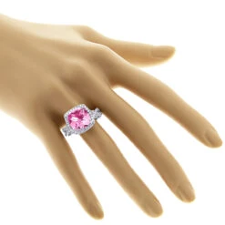 Fine Pink Sapphire Diamond Cocktail Ring 11ct -H'Hen Sale Store fine gemstone jewelry pink sapphire diamond cocktail ring 11ct 3