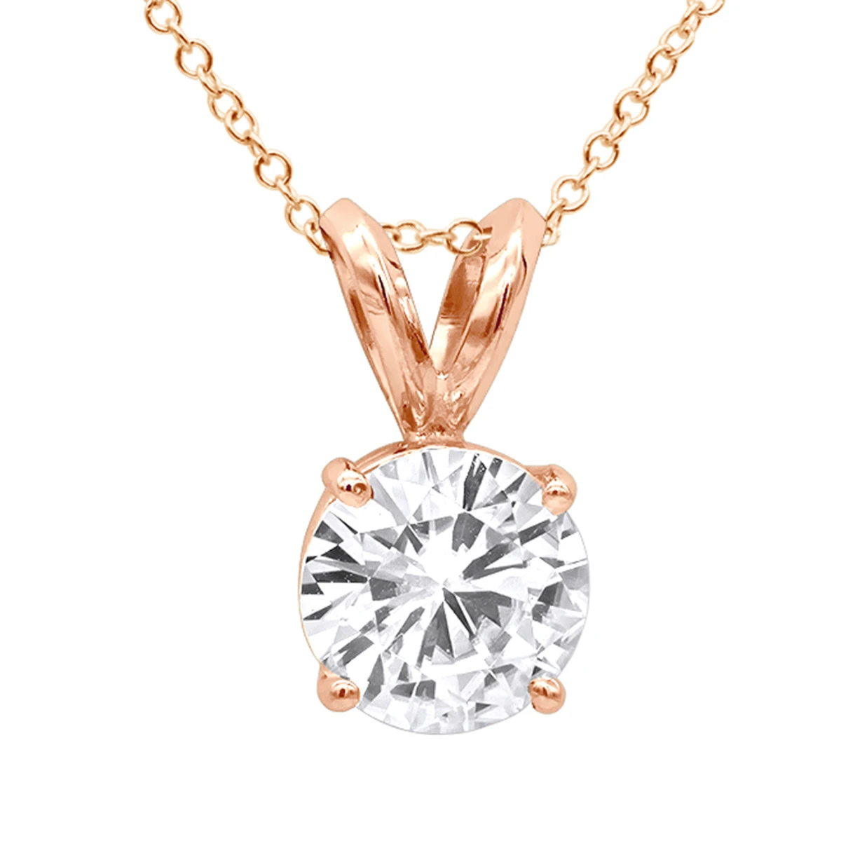 14K White Gold Floating 1/2-3 Carat Diamond Solitaire Pendant Ladies Necklace 5 14K White Gold Floating 1/2-3 Carat Diamond Solitaire Pendant Ladies Necklace - Image 3