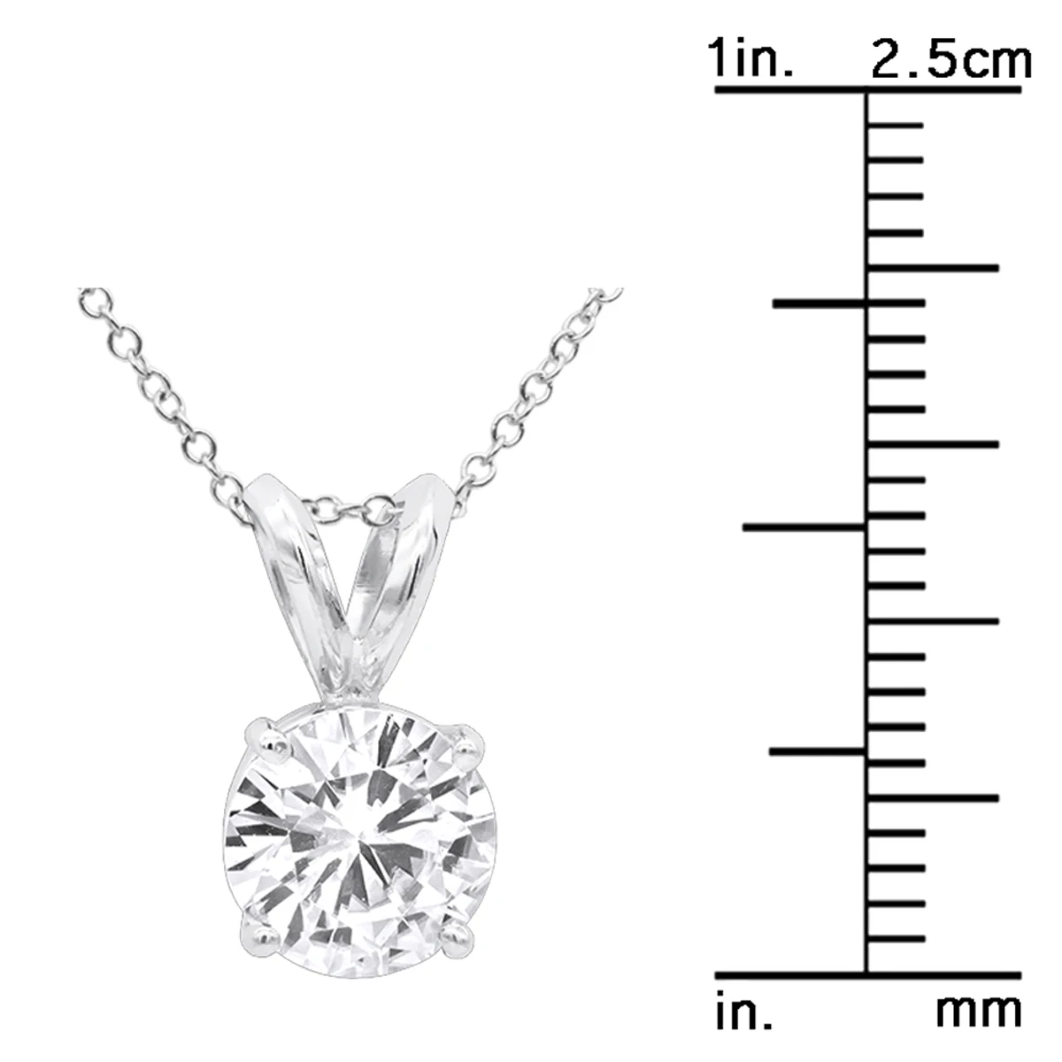 14K White Gold Floating 1/2-3 Carat Diamond Solitaire Pendant Ladies Necklace 10 14K White Gold Floating 1/2-3 Carat Diamond Solitaire Pendant Ladies Necklace - Image 8