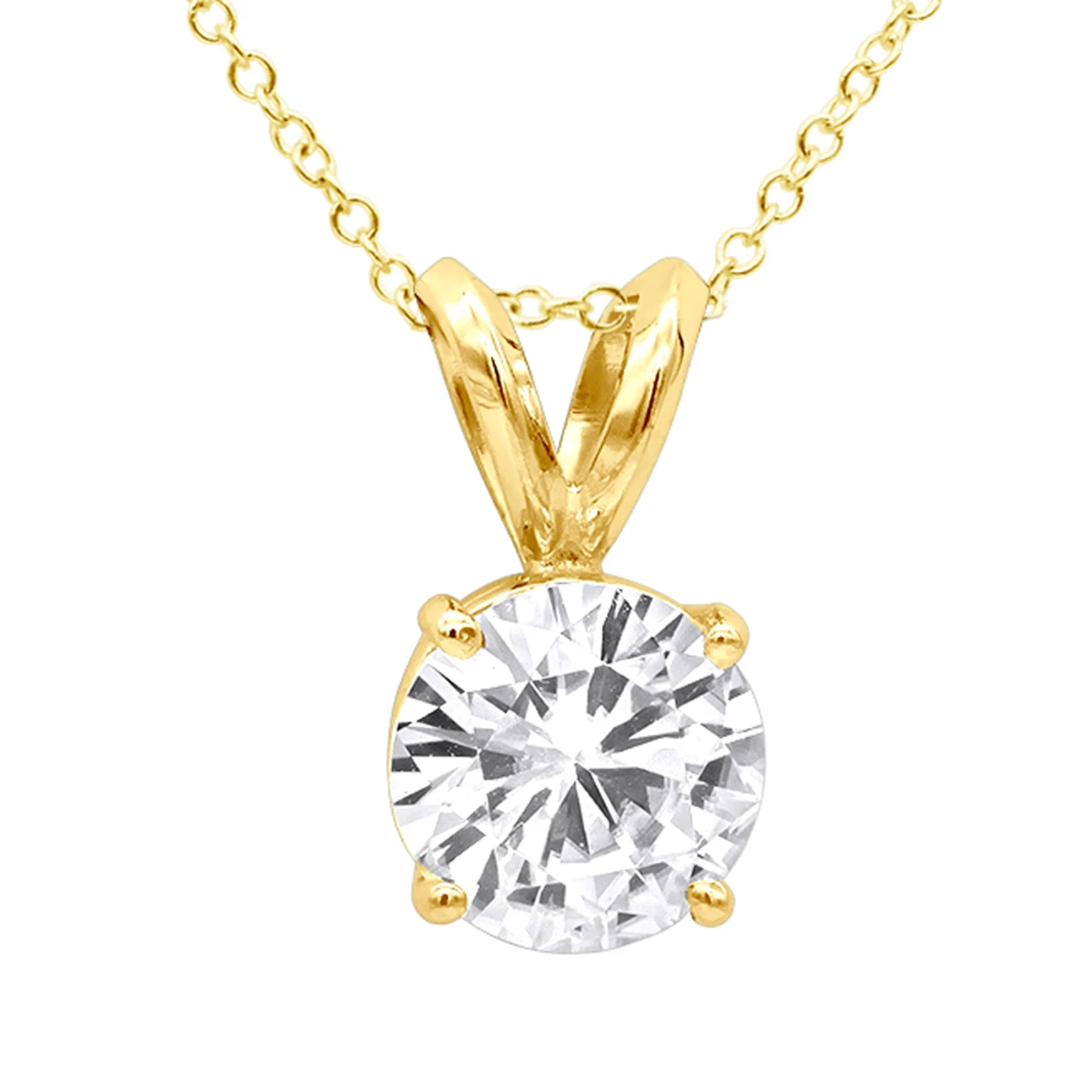 14K White Gold Floating 1/2-3 Carat Diamond Solitaire Pendant Ladies Necklace 4 14K White Gold Floating 1/2-3 Carat Diamond Solitaire Pendant Ladies Necklace - Image 2