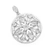 Ladies Diamond Medallion Flower Pendant 0.12ct 10K White Gold -H'Hen Sale Store flower jewelry ladies diamond medallion pendant 012ct 10k wh