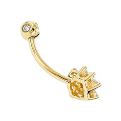 Flower Shaped 14K White Gold Diamond Navel Ring 0.55ct -H'Hen Sale Store flower shaped 14k gold diamond navel ring 055ct p 5873 backye