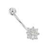 Flower Shaped 14K White Gold Diamond Navel Ring 0.55ct -H'Hen Sale Store flower shaped 14k gold diamond navel ring 055ct p 5873 wh