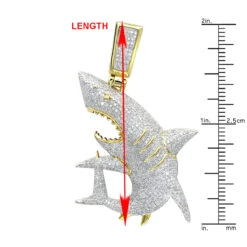 Large Fully Paved Diamond Shark Pendant For Men 10K Yellow Gold Jaws Charm 1.5ct -H'Hen Sale Store fully paved diamond shark pendant for men in 10k gold by luxurman 15ct rulerye