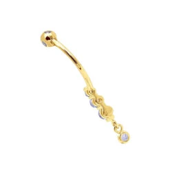 Gemstone Body Jewelry 14K White Gold Dangling Belly Button Ring 0.4ct Tanzanites 14 Gemstone Body Jewelry 14K White Gold Dangling Belly Button Ring 0.4ct Tanzanites -H'Hen Sale Store gemstone body jewelry 14k gold dangling belly button ring 04ct tanzanites 000966 back yellow