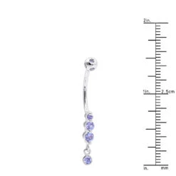 Gemstone Body Jewelry 14K White Gold Dangling Belly Button Ring 0.4ct Tanzanites 17 Gemstone Body Jewelry 14K White Gold Dangling Belly Button Ring 0.4ct Tanzanites -H'Hen Sale Store gemstone body jewelry 14k gold dangling belly button ring 04ct tanzanites 000966 ruler white