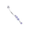 Gemstone Body Jewelry 14K White Gold Dangling Belly Button Ring 0.4ct Tanzanites 1 Gemstone Body Jewelry 14K White Gold Dangling Belly Button Ring 0.4ct Tanzanites -H'Hen Sale Store gemstone body jewelry 14k gold dangling belly button ring 04ct tanzanites 000966 white