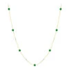 Gemstone By The Yard Chain: 14K Yellow Gold Women's Emerald Necklace 1.33ct