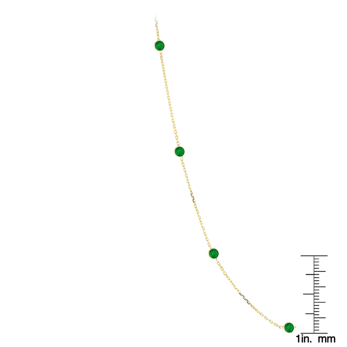 Gemstone By The Yard Chain: 14K Yellow Gold Women's Emerald Necklace 1.33ct 7 Gemstone By The Yard Chain: 14K Yellow Gold Women's Emerald Necklace 1.33ct - Image 5