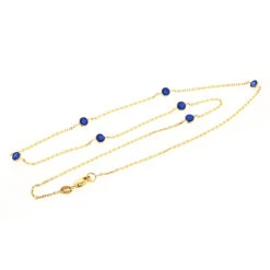 Gemstone By The Yard Necklace 14K Yellow Gold Women's Blue Sapphire Necklace 1.75ct -H'Hen Sale Store gemstone by the yard necklace 14k gold womens blue sapphire necklace 175ct backye