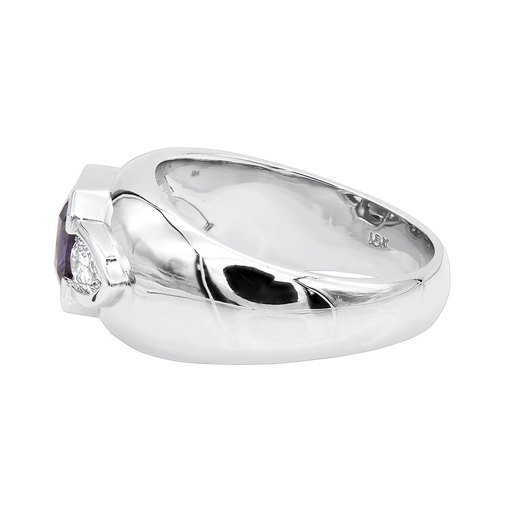 Gemstone Cocktail Rings Ladies Diamond And Amethyst Ring 18K White Gold 2.2ct 6 Gemstone Cocktail Rings Ladies Diamond And Amethyst Ring 18K White Gold 2.2ct - Image 4