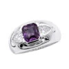 Gemstone Cocktail Rings Ladies Diamond And Amethyst Ring 18K White Gold 2.2ct