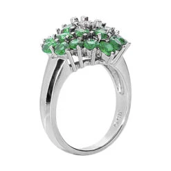 Ladies Diamond And Emerald Ring 14K White Gold 0.24ctd 4.40ct -H'Hen Sale Store gemstone jewelry ladies diamond and emerald ring 14k 024ctd 440cte p 29488 back white