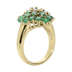 Ladies Diamond And Emerald Ring 14K White Gold 0.24ctd 4.40ct -H'Hen Sale Store gemstone jewelry ladies diamond and emerald ring 14k 024ctd 440cte p 29488 back yellow