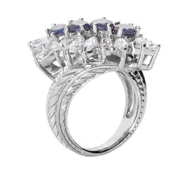 Ladies Diamond And Sapphire Ring 14K White Gold 1.90ctd 1.60cts 8 Ladies Diamond And Sapphire Ring 14K White Gold 1.90ctd 1.60cts -H'Hen Sale Store gemstone jewelry ladies diamond and sapphire ring 14k 190ctd 160cts p 29675 back white