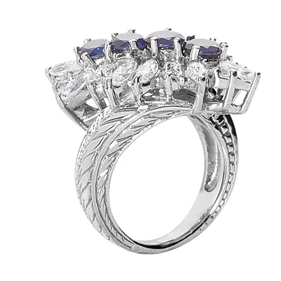 Ladies Diamond And Sapphire Ring 14K White Gold 1.90ctd 1.60cts 5 Ladies Diamond And Sapphire Ring 14K White Gold 1.90ctd 1.60cts - Image 3