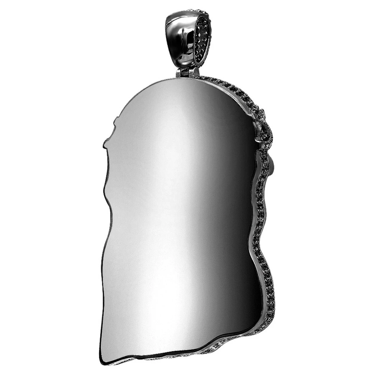 Genuine Black Diamond Jesus Pendant Sterling Silver Jesus Head Piece 12ct 4 Genuine Black Diamond Jesus Pendant Sterling Silver Jesus Head Piece 12ct - Image 2