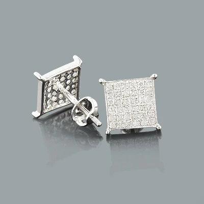 Genuine Diamond Earrings 0.36ct Sterling Silver 3 Genuine Diamond Earrings 0.36ct Sterling Silver