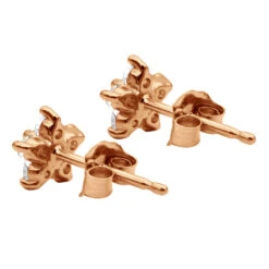 Genuine Diamond Star Stud Earrings Cluster Starfish Design 14K Yellow Gold 0.2ct -H'Hen Sale Store genuine diamond star stud earrings cluster starfish design 14k gold 02ct back rose