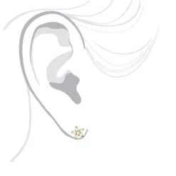 Genuine Diamond Star Stud Earrings Cluster Starfish Design 14K Yellow Gold 0.2ct -H'Hen Sale Store genuine diamond star stud earrings cluster starfish design 14k gold 02ct body yellow