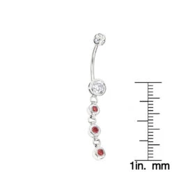 14K White Gold White Pink Diamond Belly Button Ring 0.86ct -H'Hen Sale Store gold body jewelry white pink diamond belly button ring 14k 086ct rulerwh
