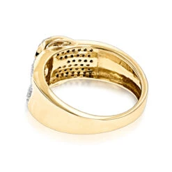 14K Yellow Gold Buckle Ring With Diamonds 0.8ct For Women -H'Hen Sale Store gold buckle ring with diamonds 14k 1ct womens jewelry p 50292 backye